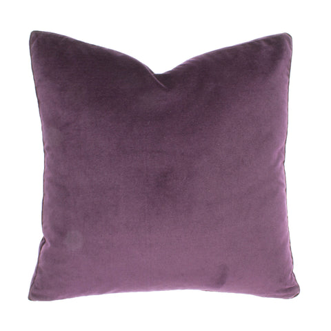 Cotton Velvet Pillow, Medium Purple (18x18x2)