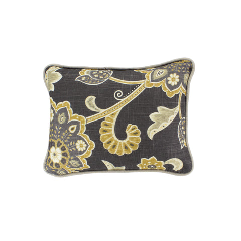Linen Pillow Cover, Ankara Noir (12x16)