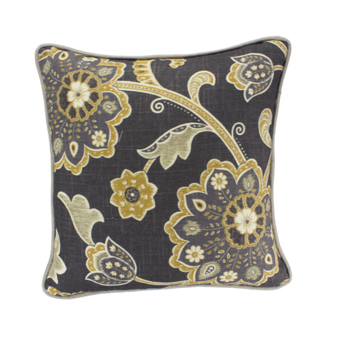 Linen Pillow Cover, Ankara Noir (18x18)