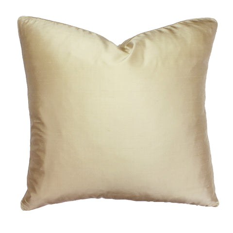 Dupioni Silk Pillow, Wheat Gold (18x18x2)