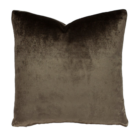 Cotton Velvet Pillow, Dark Taupe (18x18x2)