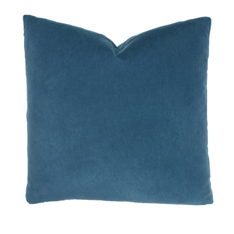 Cotton Velvet Pillow, Sapphire (18x18x2)