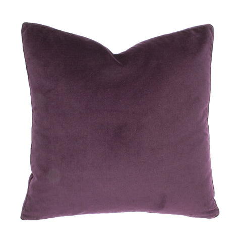 Cotton Velvet Pillow, Dark Purple (18x18x2)