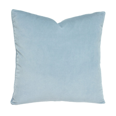 Cotton Velvet Pillow, Powder Blue (18x18x2)