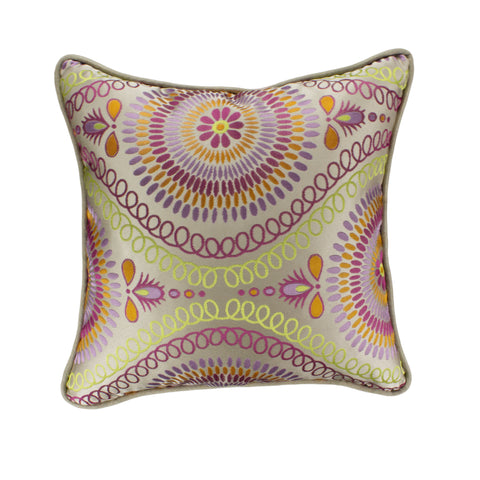 Jacquard Pillow Cover, Mosaic Pink Glow (18x18)