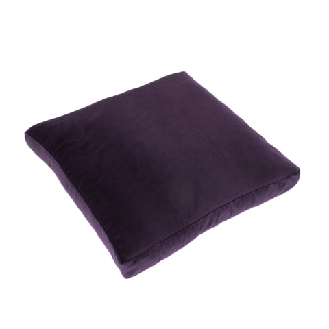 Cotton Velvet Pillow Cover, Aubergine (18x18x2)