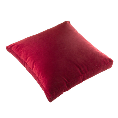 Cotton Velvet Pillow Cover, Ruby (18x18x2)