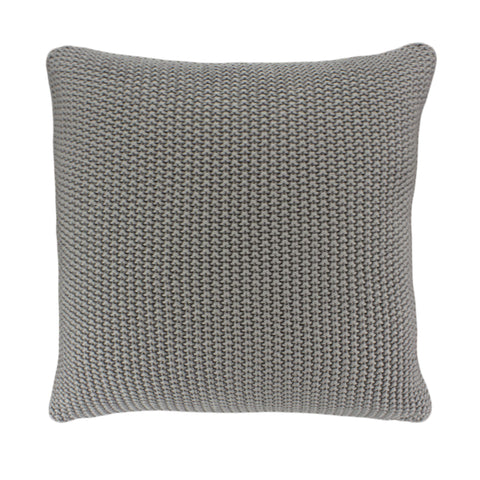 Cotton Knit Pillow Cover, Grey Moss Stitch (20x20)