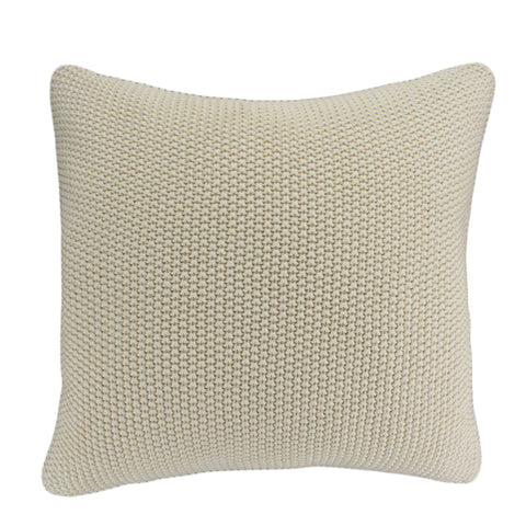 Cotton Knit Pillow Cover, Ivory Moss Stitch (20x20)