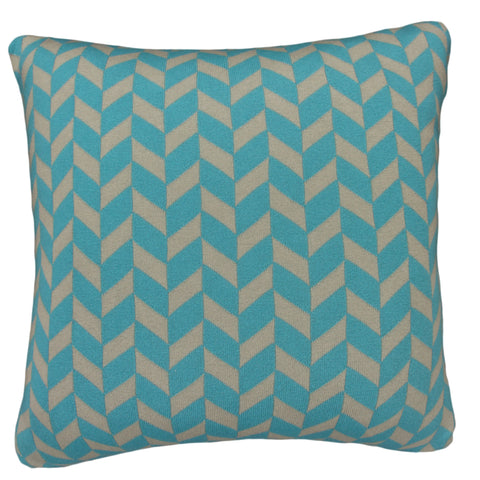 Cotton Knit Pillow Cover, Polygon Stone/Aqua (20x20)