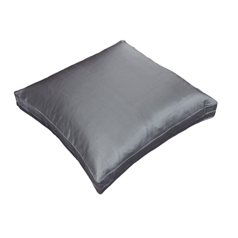 Dupioni Silk Pillow Cover, Silver Grey (18x18x2)