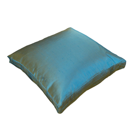 Dupioni Silk Pillow Cover, Teal (18x18x2)