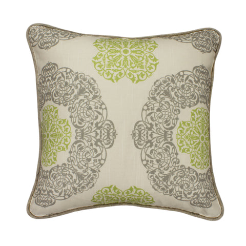 Cotton Pillow Cover, Soul/Natural Green (18x18)