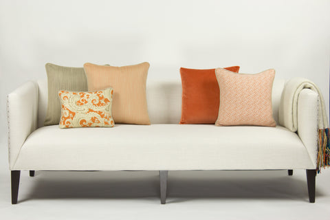 Upholstery Pillow, Tangerine Herringbone (12x16)