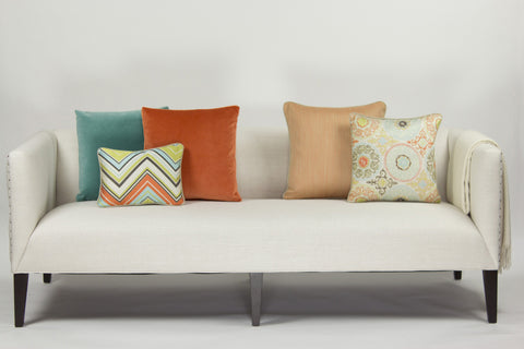 Upholstery Pillow, Tangerine Herringbone (12x16)