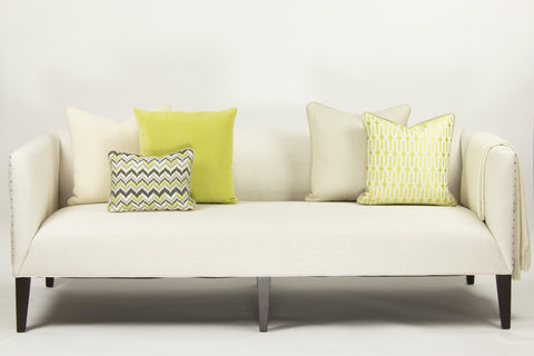 Cotton Velvet Pillow, Light Green (18x18x2)