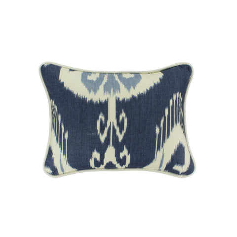 Cotton Pillow Cover, Bansuri Denim Ikat (12x16)