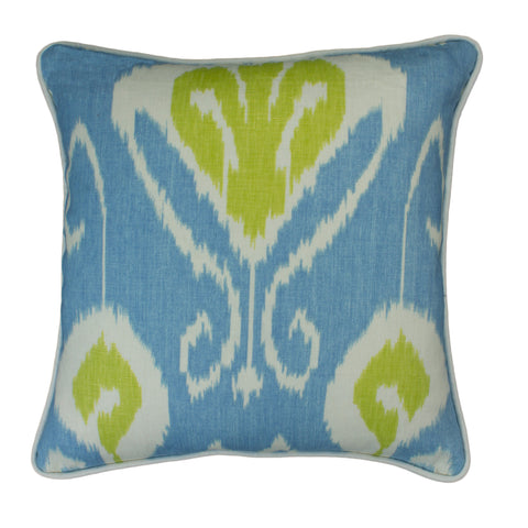 Cotton Linen Pillow Cover, Bansuri Ikat Capri (18x18)