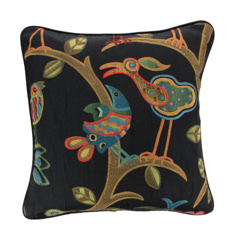 Upholstery Pillow Cover, Crazy ole Bird Midnight (20x20)