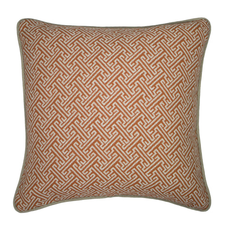 Uph. Pillow Cover, Saffron Greek Key (18x18)