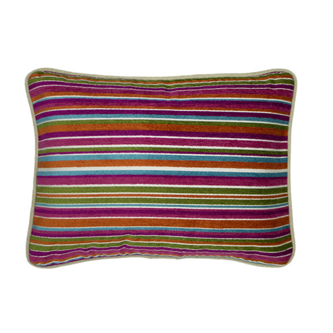 Uph. Pillow Cover, Velvet Stripe Multicolor (12x16)