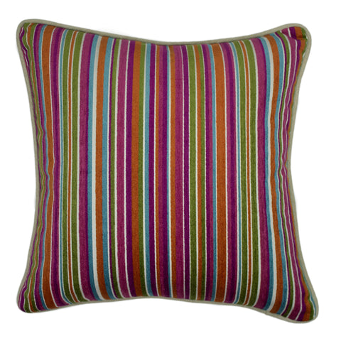 Uph. Pillow Cover, Velvet Stripe Multicolor (18x18)