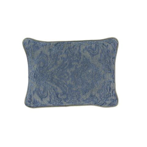 Upholstery Pillow Cover, Blue/Taupe Damask (12x16)