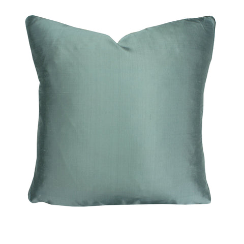 Dupioni Silk Pillow, Steel Blue (18x18x2)